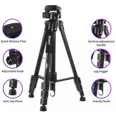 Jmary KP-2254 Professional Aluminium Tripod Monopod for All DSLR Cameras Max Load capacity - 4kgs, Max Height - 1650mm