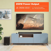 JBL Cinema SB550 3.1 Channel Soundbar with Wireless Subwoofer, 250W Output, 3x (45 x 100) mm Racetrack Drivers + 2x 13mm Tweeters Soundbar, Bluetooth 5.3 Conneivity, Black