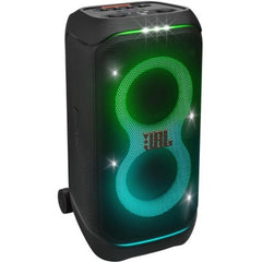 JBL PartyBox Stage 320 Portable Bluetooth Speaker, With Wheels, 5.4 Bluetooth, 240W, Splash Proof, Multi Speaker Conneion, Dual Mic & Guitar Inputs, 18 Hours Max Playing Time - Black