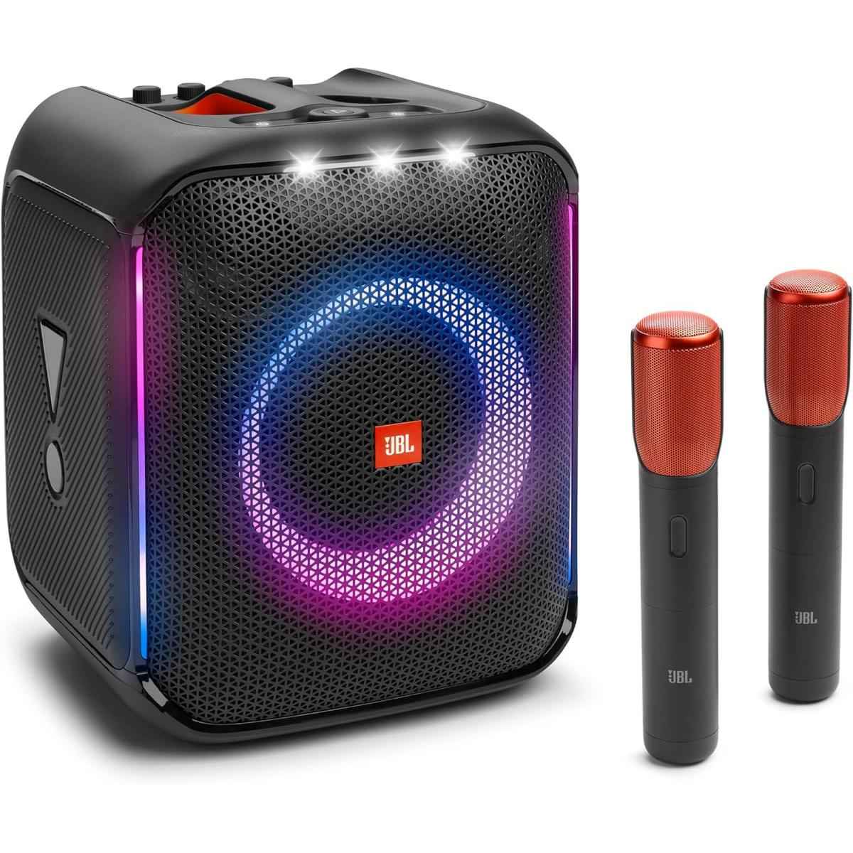 Jbl Partybox Encore 2 Portable Party Speaker With 2x Digital Wireless Mic, 100w Powerful Sound, Dynamic Light Show, Ipx Splash Proof, 10 Hours Of Playtime, Multisource Playback Black