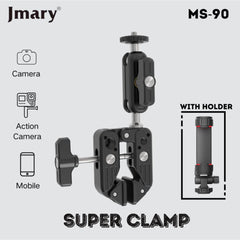 Jmary Ms 90 Aluminium Multi Funional Super Clamp For Camera And Phone Black - CompuMe