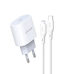 Jokade Wall Charger Type-C to Lightning, 20Watts, White - JB010