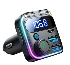 JoyRoom Car Charger JR-CCB01 48W Dual-Mic Wireless FM Transmitter Black