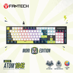 FANTECH ATOM104S MK878S MECHANICAL GAMING KEYBOARD MORI EDITION WHITE (Double-Shot ABS)