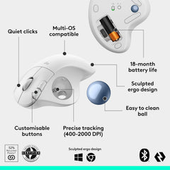 Logitech Ergo M575s Wireless Trackball Ergonomic Mouse
