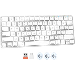 Meetion K210 ikey 2.4G Wireless & Bluetooth Ultra-thin Keyboard -White