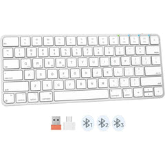 Meetion K210 ikey 2.4G Wireless & Bluetooth Ultra-thin Keyboard -White