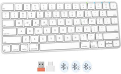 Meetion K210 Ikey 2.4g Wireless & Bluetooth Ultra Thin Keyboard White
