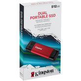 Kingston 512gb Dual Usb A & C Portable Ssd Durable Metal Casing Up To 1050mb/s Usb 3.2 Gen 2 Support Windows, Macos, Linux , Chrome , Android™, Ios/ipados