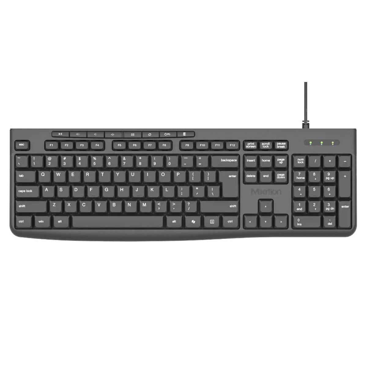 Meetion K295 Zero Noise Durable Wired Office Keyboard - Black with gaming keyboard