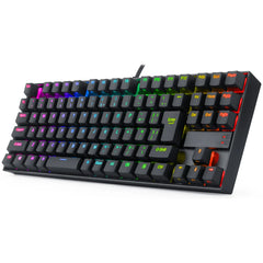 Redragon K552 KUMARA 87 Keys Mechanical Gaming Keyboard RGB LED Backlit Wired Anti-Dust Proof Red Switches - Black