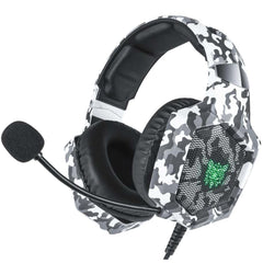 ONIKUMA K8 Wired Stereo Gaming Headphones With Mic LED Lights -White