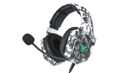 Onikuma K8 Wired Stereo Gaming Headphones with Mic Led Lights White with headset
