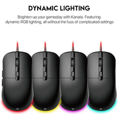 FANTECH KANATA VX9 RGB Optical Wired Gaming Mouse, 3600 DPI, 77g Weight, Ambidextrous Design