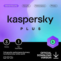 Kaspersky Plus Internet Security Anti Phishing & Firewall Unlimited Vpn Password Manager Online Banking Proteion Pc/mac/mobile For 3 Devices 1 Year