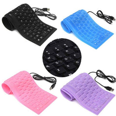 NO - Brand Portable 2.0 USB Mini Flexible Silicone Foldable Keyboard with gaming keyboard