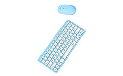 Kb Kw901 Wireless Mini Chocolate Keyboard & Mouse Combo Blue & White