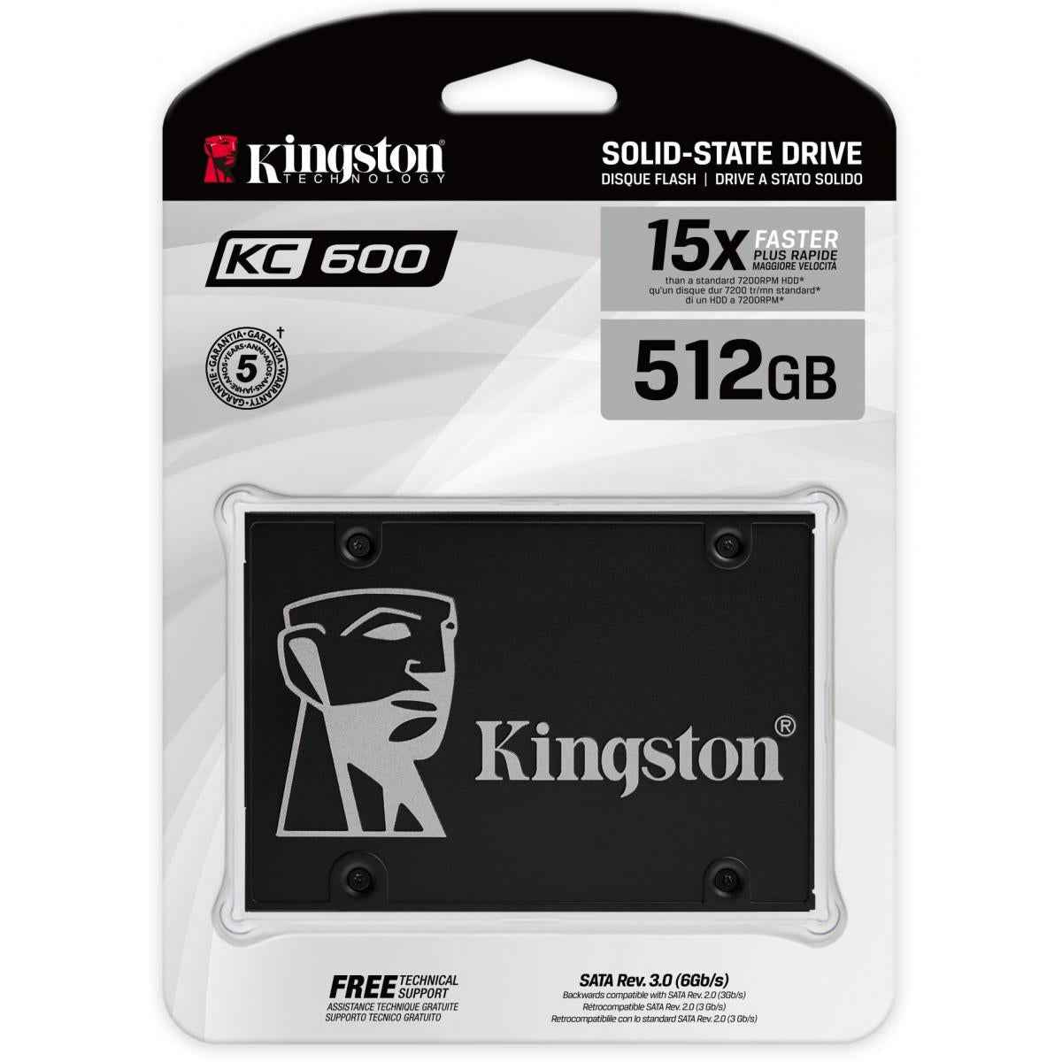 Kingston KC600 SSD 512GB SATA 3 2.5Inch 15X Faster | KC600 512GB |