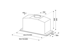 KIN86MOD1XB Built-in Bertazzone Hood, 86 Cm