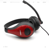 KOMC KM - 520 Black Red Over Ear Headphones with Mic for Extraordinary Hearing Experience