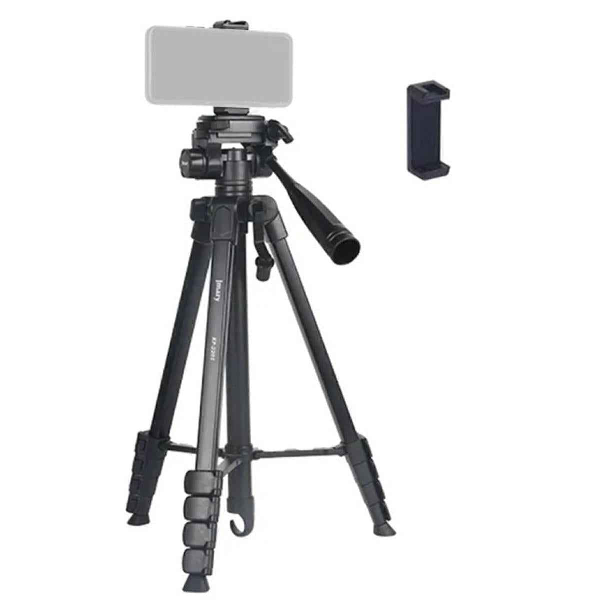 Jmary Kp 2201 Smartphone / Camera Live Photography Tripod Portable 1.7m Adjustable Stand With Phone Clip Black