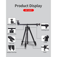 Jmary KP-2207 Multi-Funional Professional Tripod Stand with Camera Phone Holder - Black