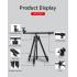 Jmary KP-2207 Multi-Funional Professional Tripod Stand with Camera Phone Holder - Black