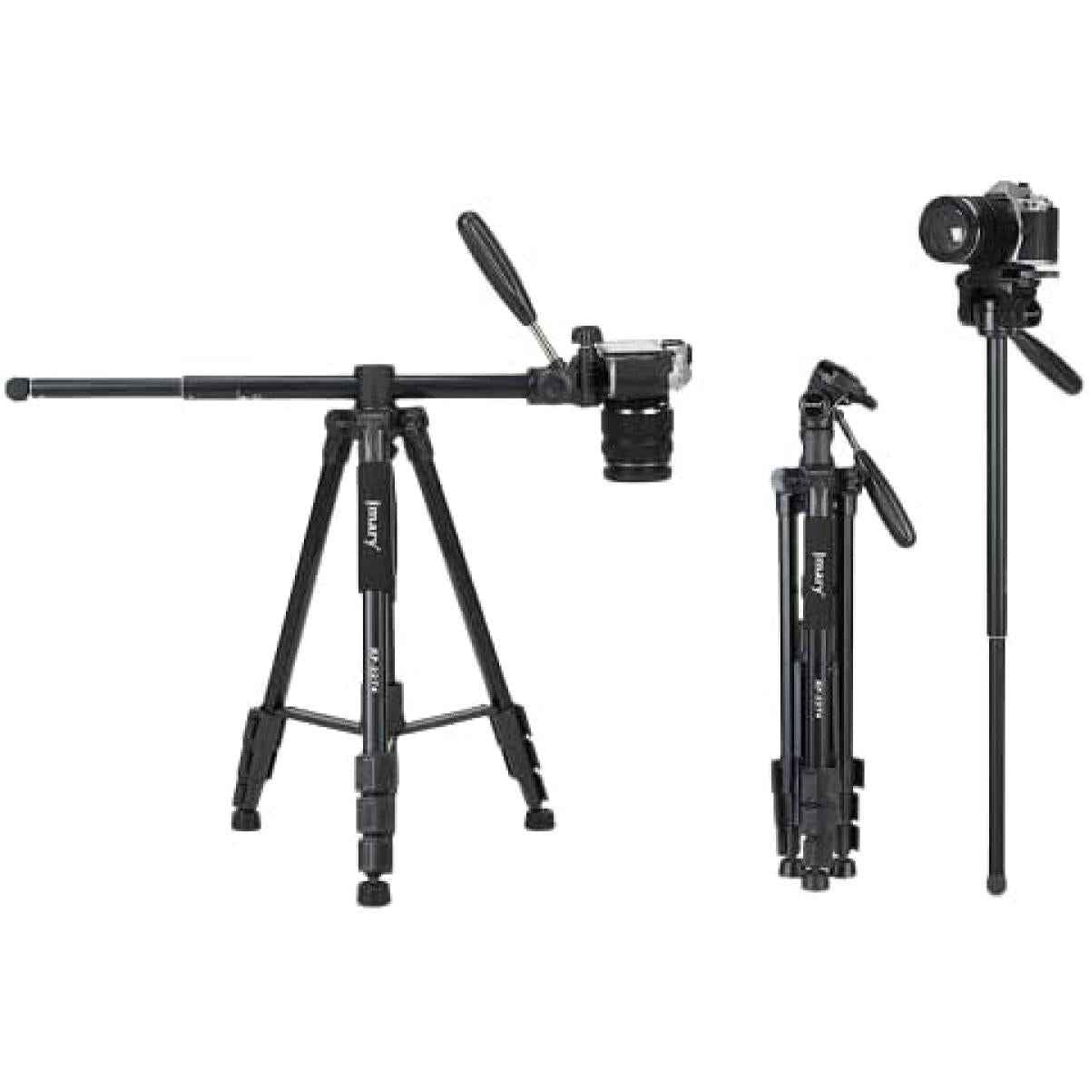 Jmary Kp 2274 Horizontal Axis Multi Funional Professional Tripod 1.67m Black