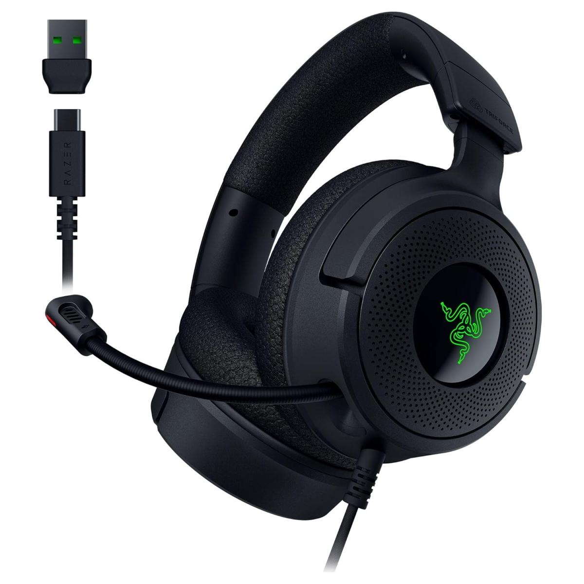 Razer Kraken V4 X Wired 40mm Drivers Cardioid Mic Memory Foam Cushions Chroma Rgb Lighting Type C & Type A Cable For Pc, Mac, Ps5, Nintendo Switch, Steam Deck, Smartphone Razer Kraken V4 X Wired 40mm Drivers Cardioid Mic Memory Foam Cushions Chroma Rgb Lighting Type C & Type A Cable For Pc, Mac, Ps5, Nintendo Switch, Steam Deck, Smartphone