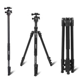 Jmary Kt325 Nb30 1.6m Aluminum Alloy Cell Phone Tripod Stand For Slr, Aion Camera Rotating Portable Tripod Holder Black
