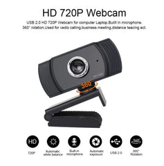 Kisonli HD-723 High Definition Rotatable HD Webcams Computer 720P Webcam with Dual Microphone for PC Laptop
