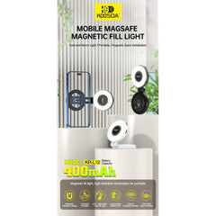 KOOSDA KR-L12 Magnetic Selfie Light Portable USB Rechargeable Adjustable Brightness Magnetic fill Pocket Light