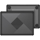 DUX DUCIS LCGH Series Hard Shell Case for Apple MacBook Air 13.6 (2022/2024) – Slim Protective Laptop Cover with Shock-Absorbing Bumper, Heat Dissipation Design & Non-Slip Secure Base – Black