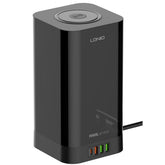 LDNIO SEW4485 2500W European Power Strip with 4 EU Sockets + 4 USB + 15W Wireless Charger Supports PD QC3.0 PPS Fast Charging Desk Vertical Charging Station with Timer Switch for iPhone 16 15 14 Pro Max, iPad Pro and MacBook Pro EU Plug