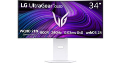 LG UltraGear 34GX90SA-W – 34” WQHD Curved OLED (240Hz) White- Gaming Monitor