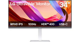 LG 34U530A-W 34"UltraWide™ IPS FHD 100Hz VESA Display HDR™ 400 Monitor with Slim Stand, Built-in Speakers- Monitor