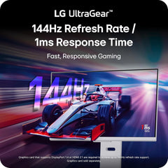 LG 32G810SA-W 32" Ultra gear 4K UHD (3840 x 2160) IPS Gaming Monitor, 144Hz, 1ms, AMD FreeSync Premium, VESA DisplayHDR 400, HDMI, DisplayPort, USB Type-C, White