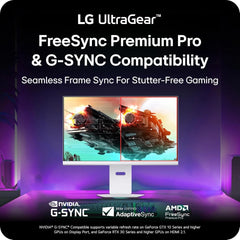 LG 32G810SA-W 32" Ultra gear 4K UHD (3840 x 2160) IPS Gaming Monitor, 144Hz, 1ms, AMD FreeSync Premium, VESA DisplayHDR 400, HDMI, DisplayPort, USB Type-C, White