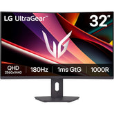 LG UltraGear 32G600A G6 32" Curved 1000R 2K QHD 180Hz 1ms HDR 10 sRGB 99% AMD FreeSync Borderless Design w/2x HDMI 1x Display Port - Black