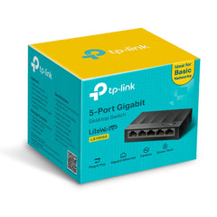 TP-Link LS1005G 5-Port Gigabit Desktop Switch – 10/100/1000Mbps, Fanless