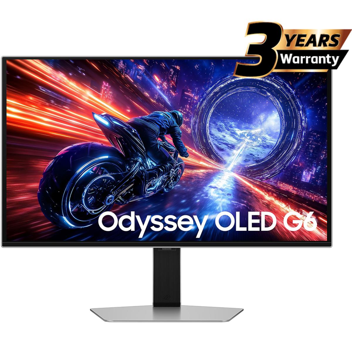 Samsung Odyssey OLED G6 (FG602) 27" Flat Monitor 2K (2560 x 1440) 500Hz, 0.03ms(GTG), Quantum Dot, HDR10+, 99% DCI Coverage, 10Bit, HDMI 2.1, Core Sync, G-Sync Compatible w/ Sleek Metal Design & Ergonomic Stand | LS27FG602SMXUE | Samsung Odyssey OLED G6 (FG602) 27" Flat Monitor 2K (2560 x 1440) 500Hz, 0.03ms(GTG), Quantum Dot, HDR10+, 99% DCI Coverage, 10Bit, HDMI 2.1, Core Sync, G-Sync Compatible w/ Sleek Metal Design & Ergonomic Stand | LS27FG602SMXUE |