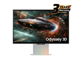 Samsung Odyssey 3D (FG900) 27" Flat Monitor 4K (3840 x 2160) 165Hz, 1ms(GTG), IPS, HDR10+, 99% sRGB, HDMI 2.1, AI 3D Video Conversion, Eye-Tracking Cameras w/ Sleek Metal Design, Ergonomic Stand & Spatial Audio Speakers (Mercury Silver)