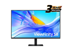 Samsung S8 (D800) 37" 4K UHD USB Type-C Flat Business Monitor VA, 60Hz, 5MS,10 Bit, HDR10, 100% sRGB, Ethernet, HAS, Bezel-Less Display w/ KVM Switch
