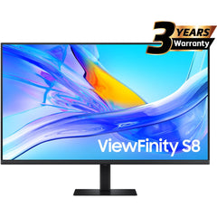 Samsung S8 (D800) 37" 4K UHD USB Type-C Flat Business Monitor VA, 60Hz, 5MS,10 Bit, HDR10, 100% sRGB, Ethernet, HAS, Bezel-Less Display w/ KVM Switch | LS37D800UAMXUE |