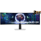 Samsung Odyssey OLED G9 (DG932) 49" DQHD Curved Gaming Monitor (QD OLED), 240Hz, 0.03ms(GTG), HDR10+, 10bit, 1B Colors, G-Sync Compatible, w/ Core Sync & Ergonomic Stand