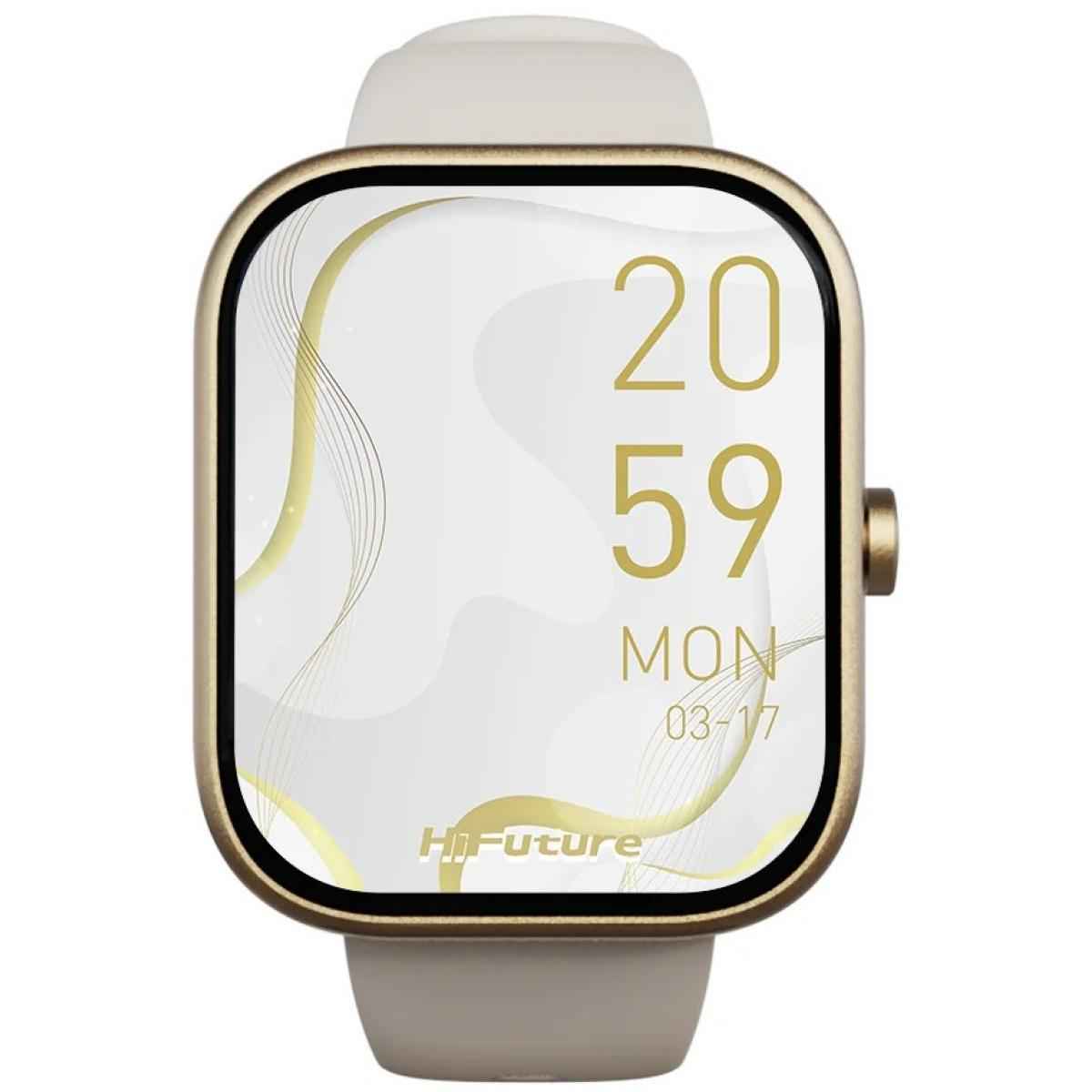 Hifuture Lume Smartwatch 1.85" Ips Display, Dual Core Processor, 100+ Sports Modes, Built In Wireless Calling, 24/7 Health Monitoring (heart Rate, Spo2, Sleep), Ultra Light Weight Sleek Design, Champagne Gold