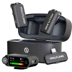 Hollyland Lark Max 2 Wireless Lavalier Microphone For Iphone/camera/android, Ai Noise Cancelling, 32 Bit Full Chain Audio, 340m Transmission (combo, 2tx + 2rx + Charging Case) Black