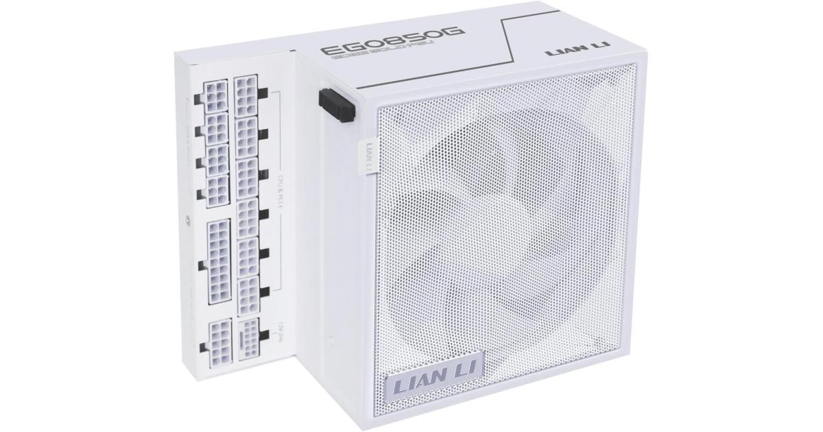 Lian Li Edge EG0850G 850W Gold (White) (ATX 3.1) PCIE 5.1 (12V-2×6) 80 Plus Gold Full Modular Power Supply W/ Braided-Sleeved Cables
