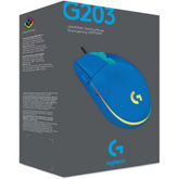 Logitech G203 (Blue) Wired Gaming Mouse, 8K DPI, LIGHTSYNC RGB, 6 Programmable Buttons, On-Board Memory, Screen Mapping, For PC & Mac