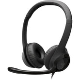 Logitech H390 Wired USB Black Headset, Stereo Headphones with Leatherette Earcups Noise-Cancelling Mic, In-Line Controls For PC/Mac/Laptop | H390 USB Headset | - CompuMe